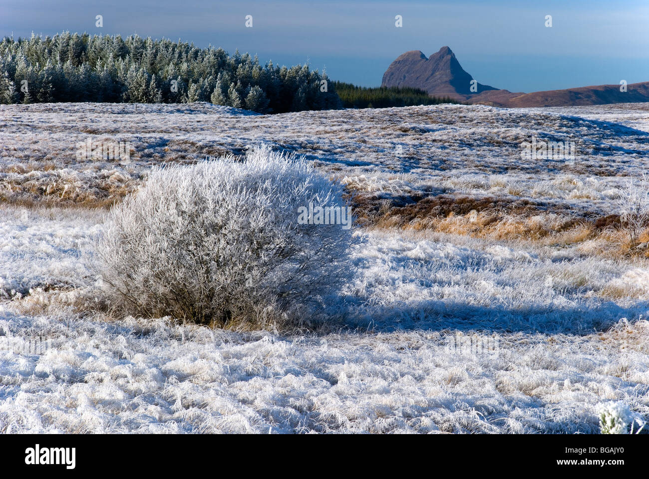 Dans l'après-midi glacial, Sutherland Assynt, Ecosse Banque D'Images