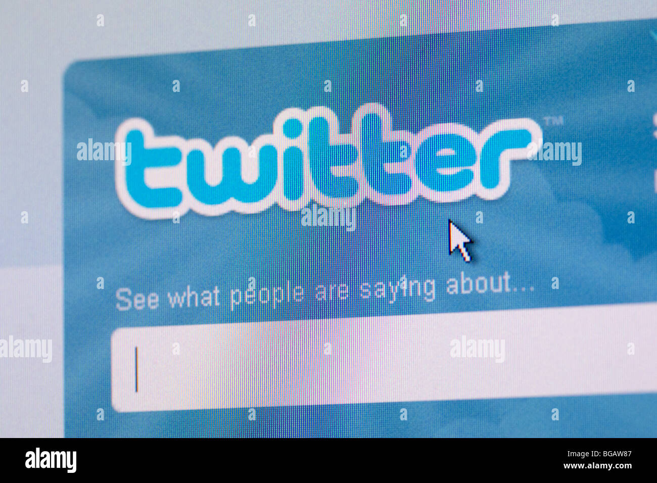 Capture d'écran de champ de recherche sur twitter site web de réseautage social pour un usage éditorial uniquement Banque D'Images