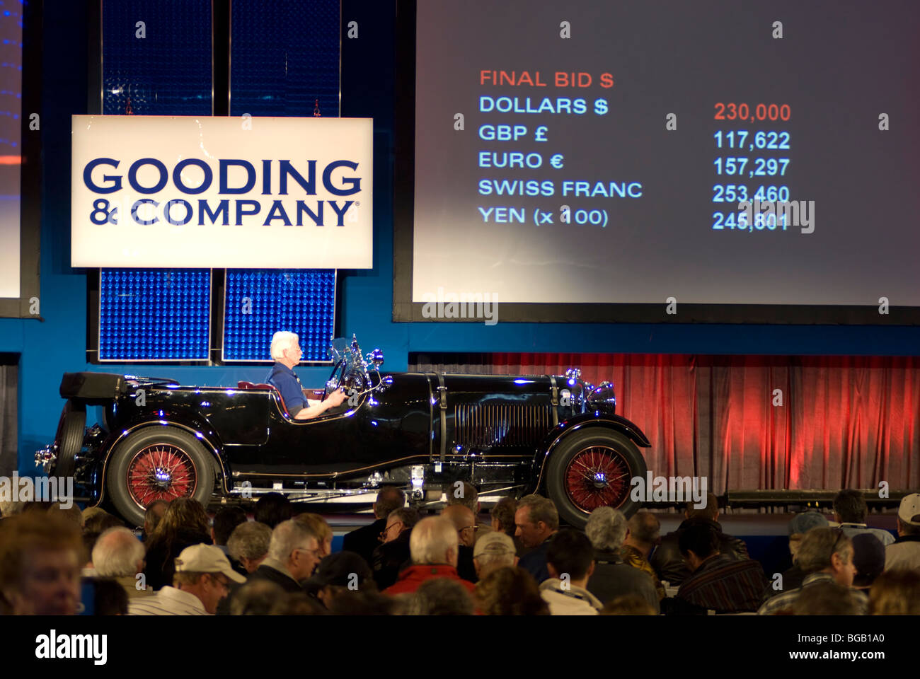 Un 1933 Lagonda 3 Litre Tourer est vendu à une vente aux enchères Gooding Banque D'Images