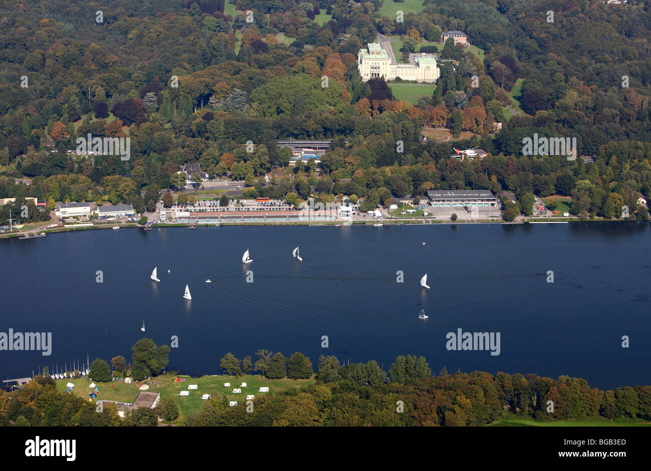 La mer, la rivière Ruhr Baldeney, Essen, Allemagne, NRW, l'Europe. Banque D'Images
