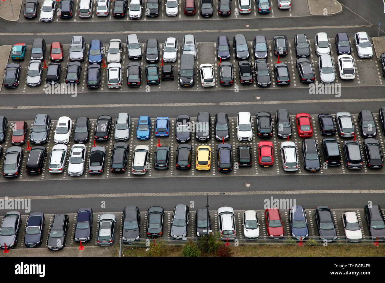 Parking gratuit, l'aéroport de Düsseldorf, Allemagne Banque D'Images