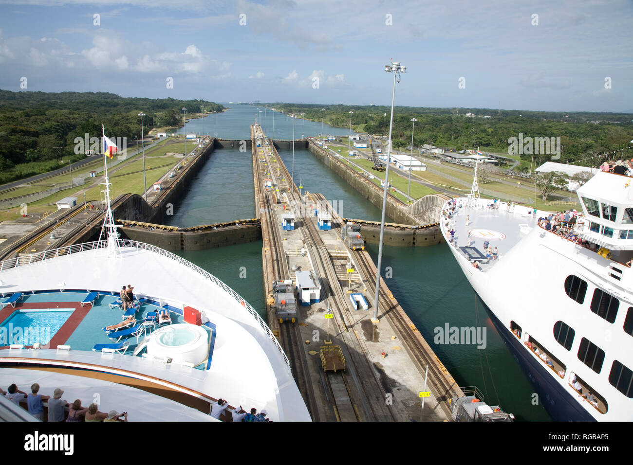 Panama, Panama Canal, écluses de Gatun Banque D'Images