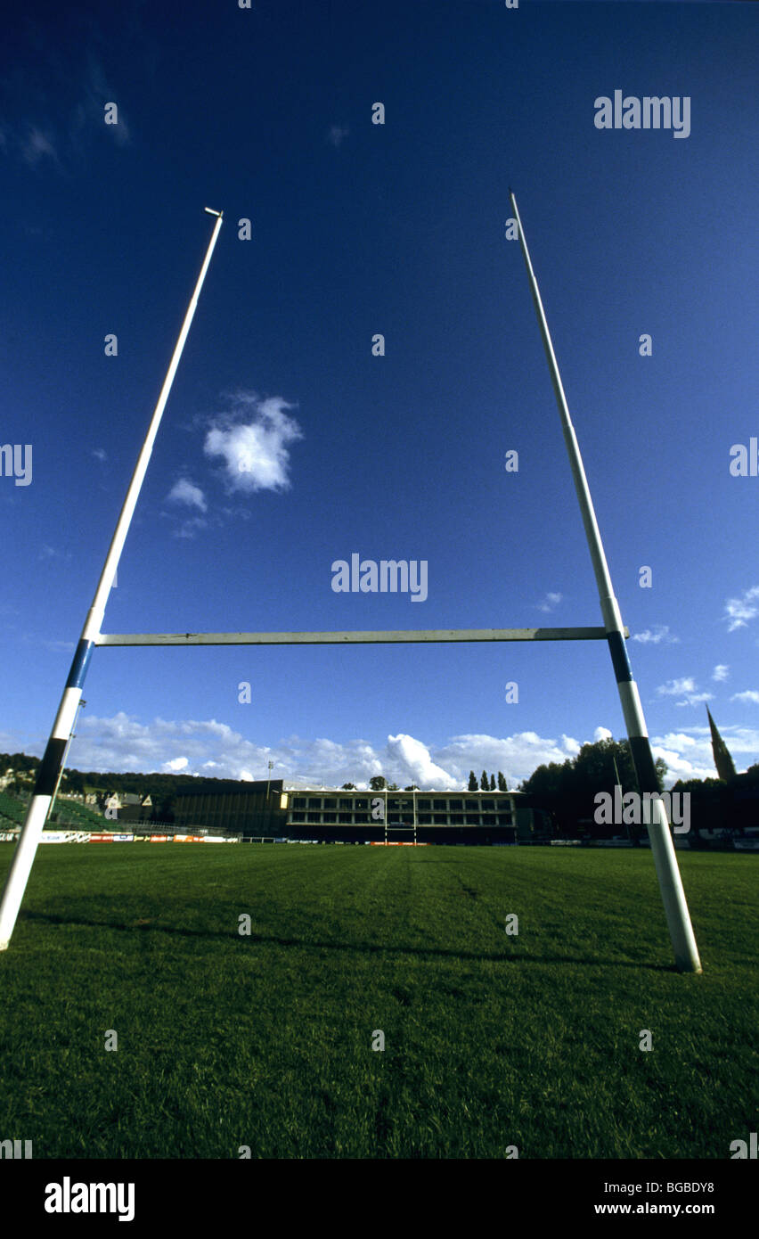 Poteau de but de rugby Banque D'Images