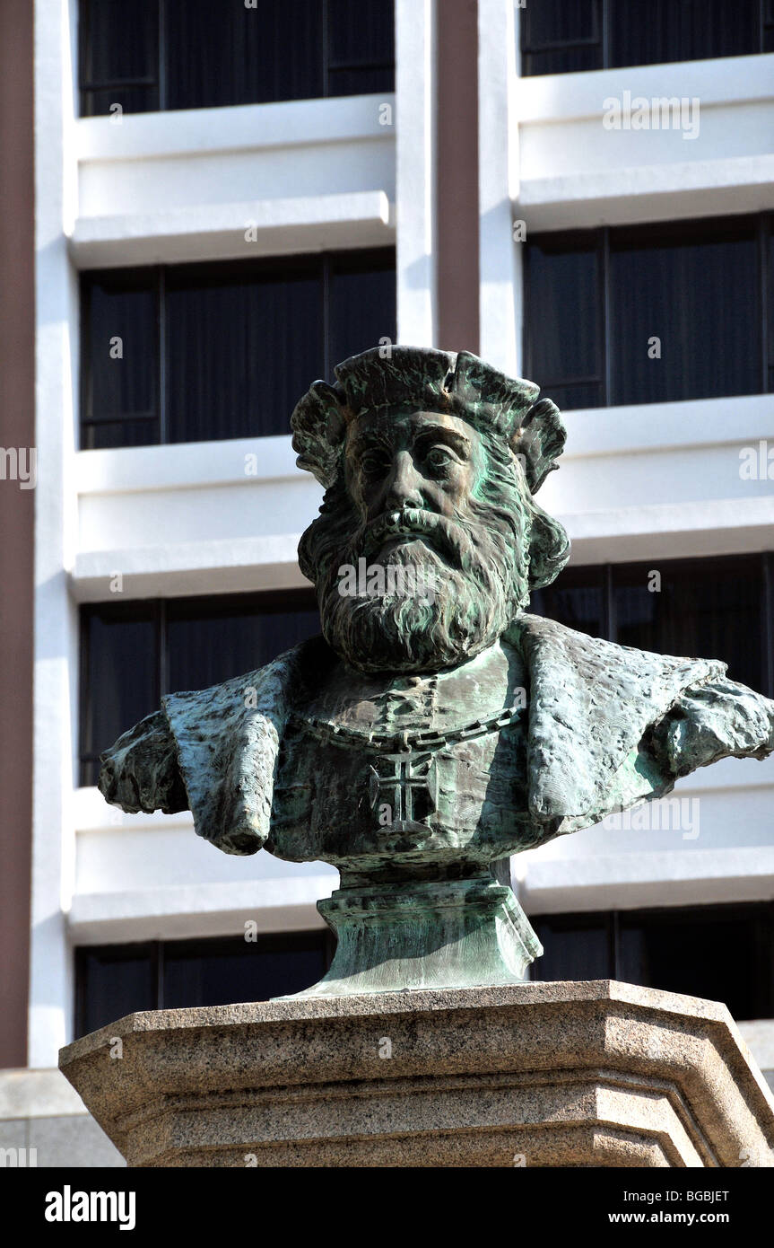 Vasco de Gama Vasco de Gama, statue square, Macao, Chine Banque D'Images