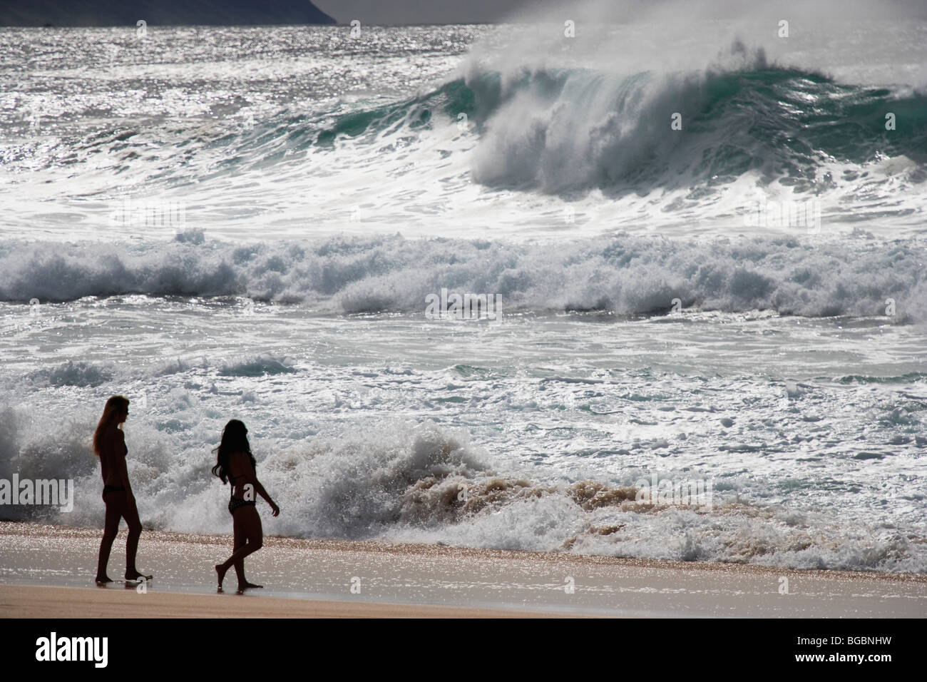 Côte nord à Sunset Beach, Oahu Banque D'Images