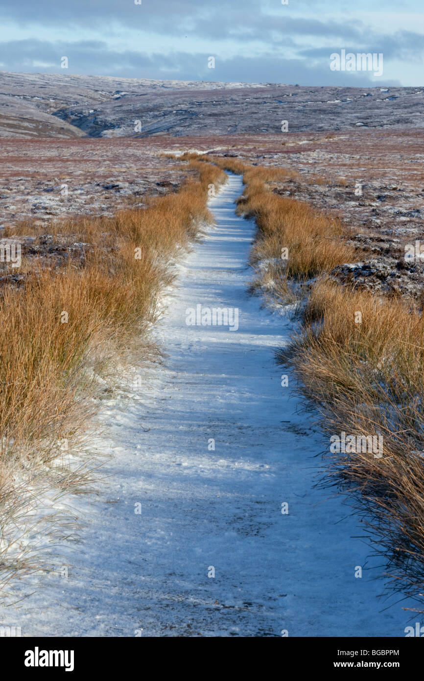 Pennine Way crossing Bleaklow, Derbyshire, près de l'A57, Snake Pass Banque D'Images Pennine Way crossing Bleaklow, Derbyshire, près de l'A57, Snake Pass Banque D'Images