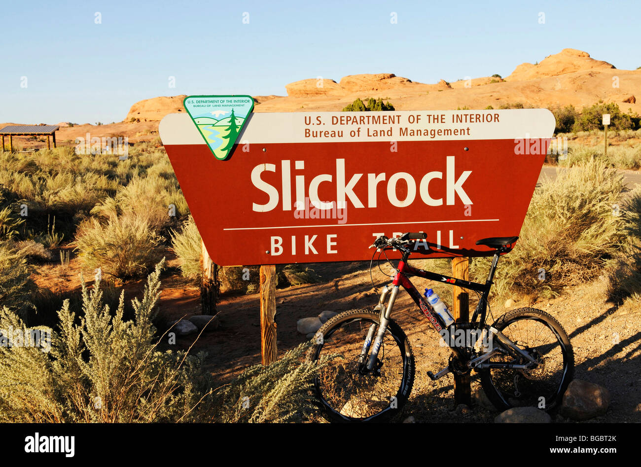 Slickrock Bike Trail, bouclier, Moab, Utah, USA Banque D'Images