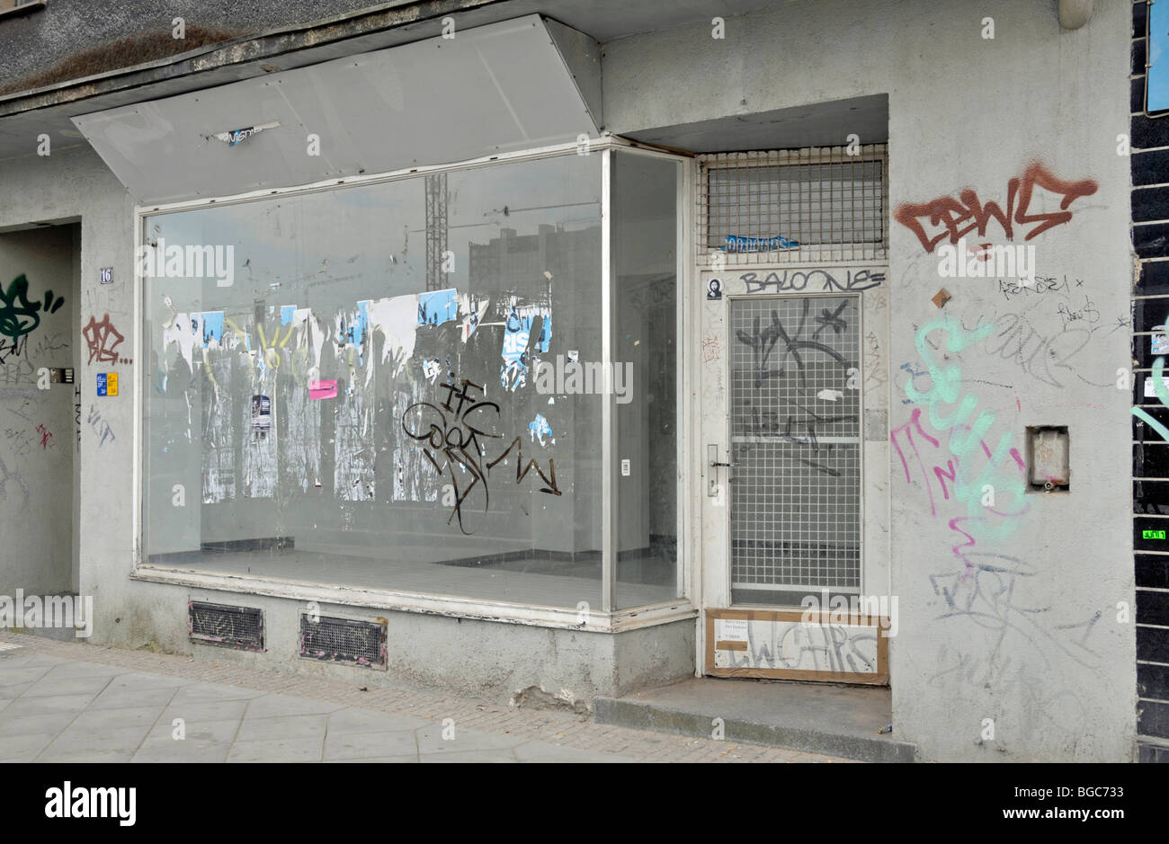 Fermeture d'une entreprise, vacants shop à Dortmund, Rhénanie du Nord-Westphalie, Allemagne, Europe Banque D'Images