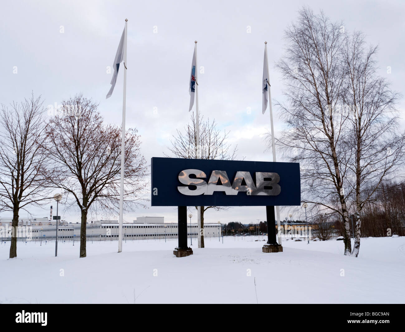 Vues de l'usine automobile Saab à la base en Trollhattan en Suède Banque D'Images