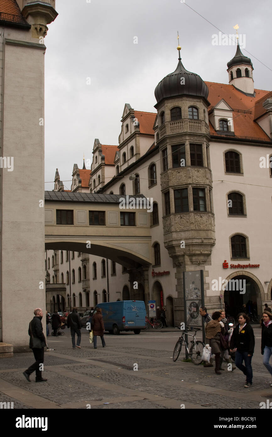La Marienplatz, Munich Banque D'Images