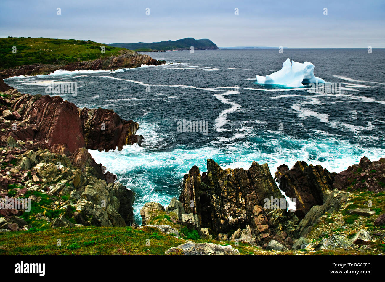 Melting iceberg au large des côtes de Terre-Neuve, Canada Banque D'Images