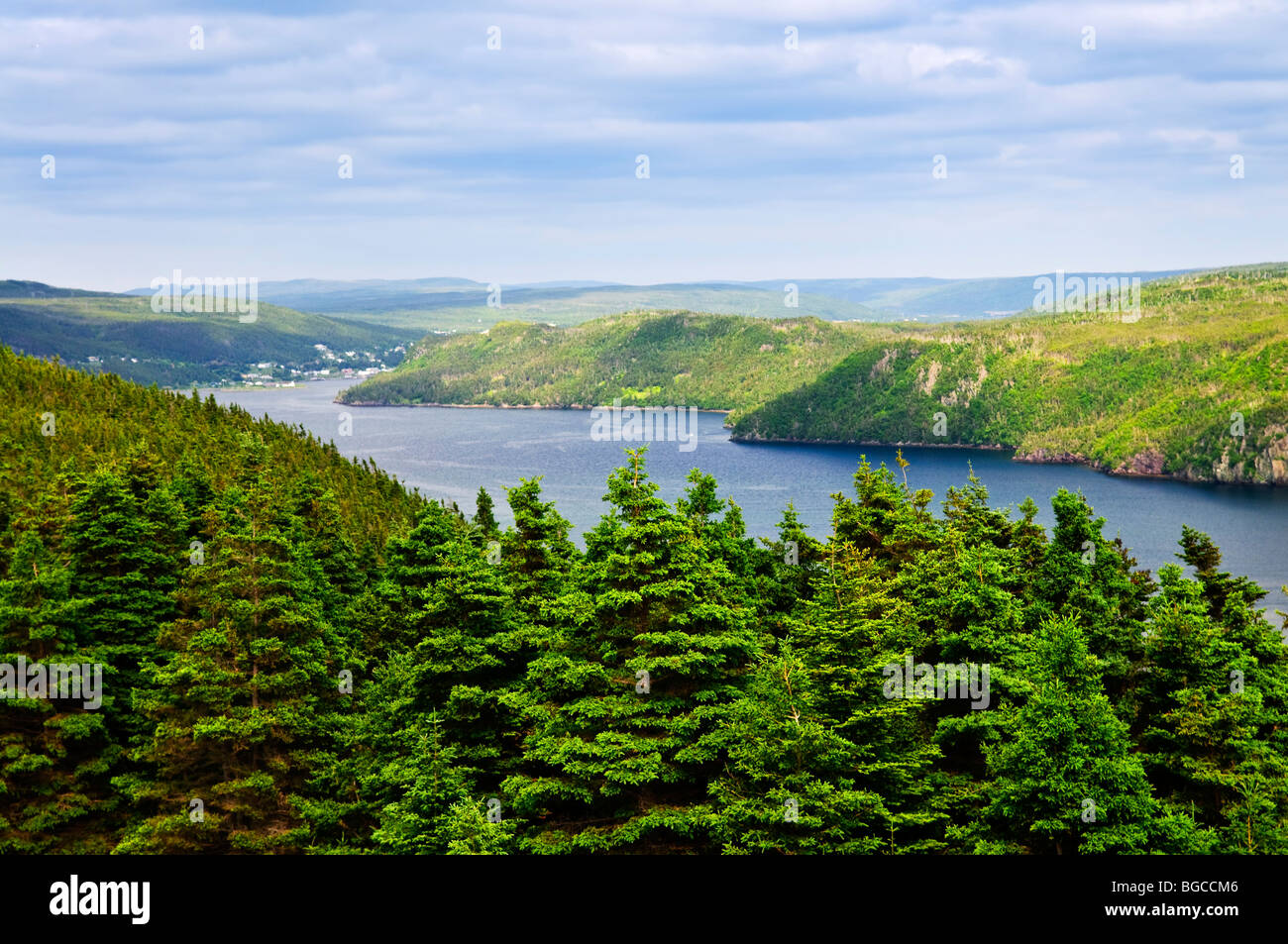 Vue panoramique de la baie de Plaisance à Terre-Neuve, Canada Banque D'Images
