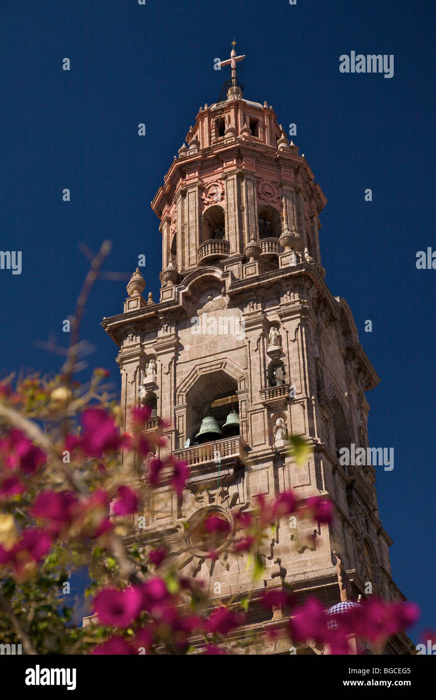 Cathédrale de Morelia sur la Plaza de Armas Morelia, Michoacan Mexique de l'état. Banque D'Images