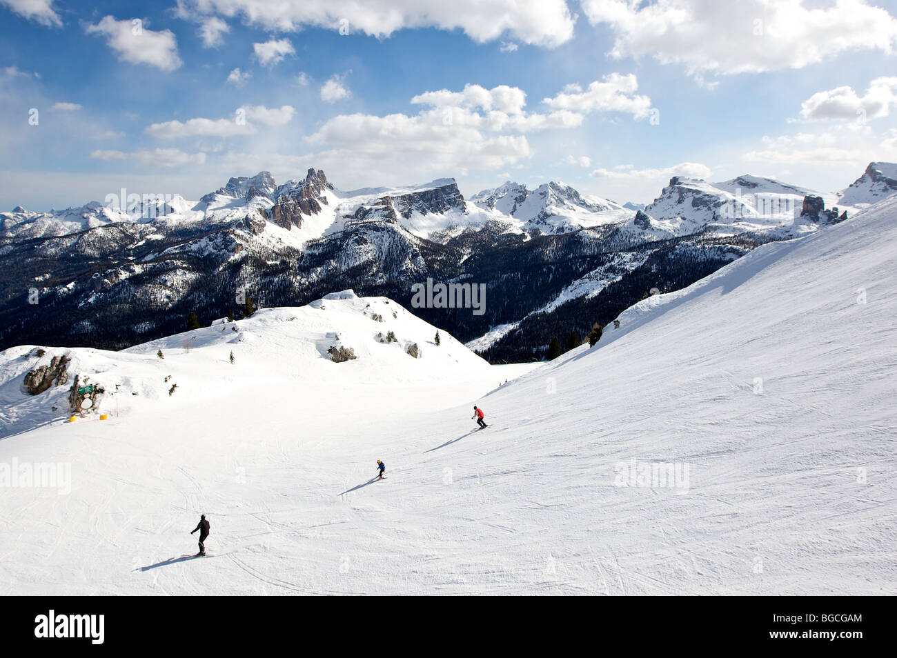 La station de ski de Cortina d'Ampezzo. Sud Tyrol, Dolomites, Italie Banque D'Images