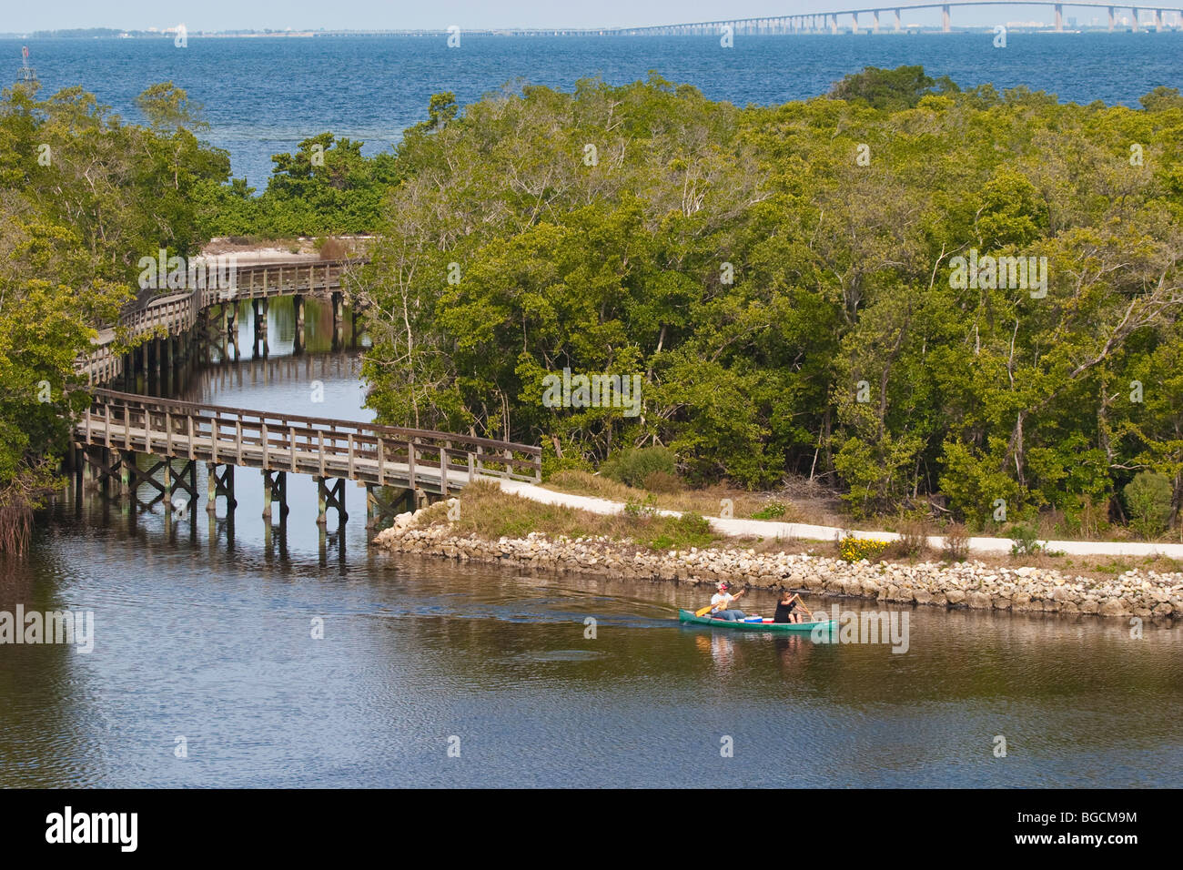 Canoë dans les quelques 400 acre Robinson Préserver dans Manatee Comté dans la région de Bradenton en Floride Banque D'Images