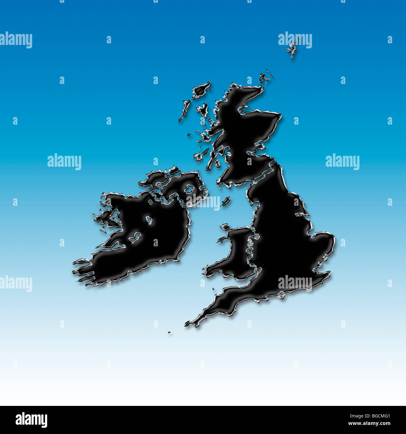 La carte du Royaume-Uni et l'Irlande Banque D'Images