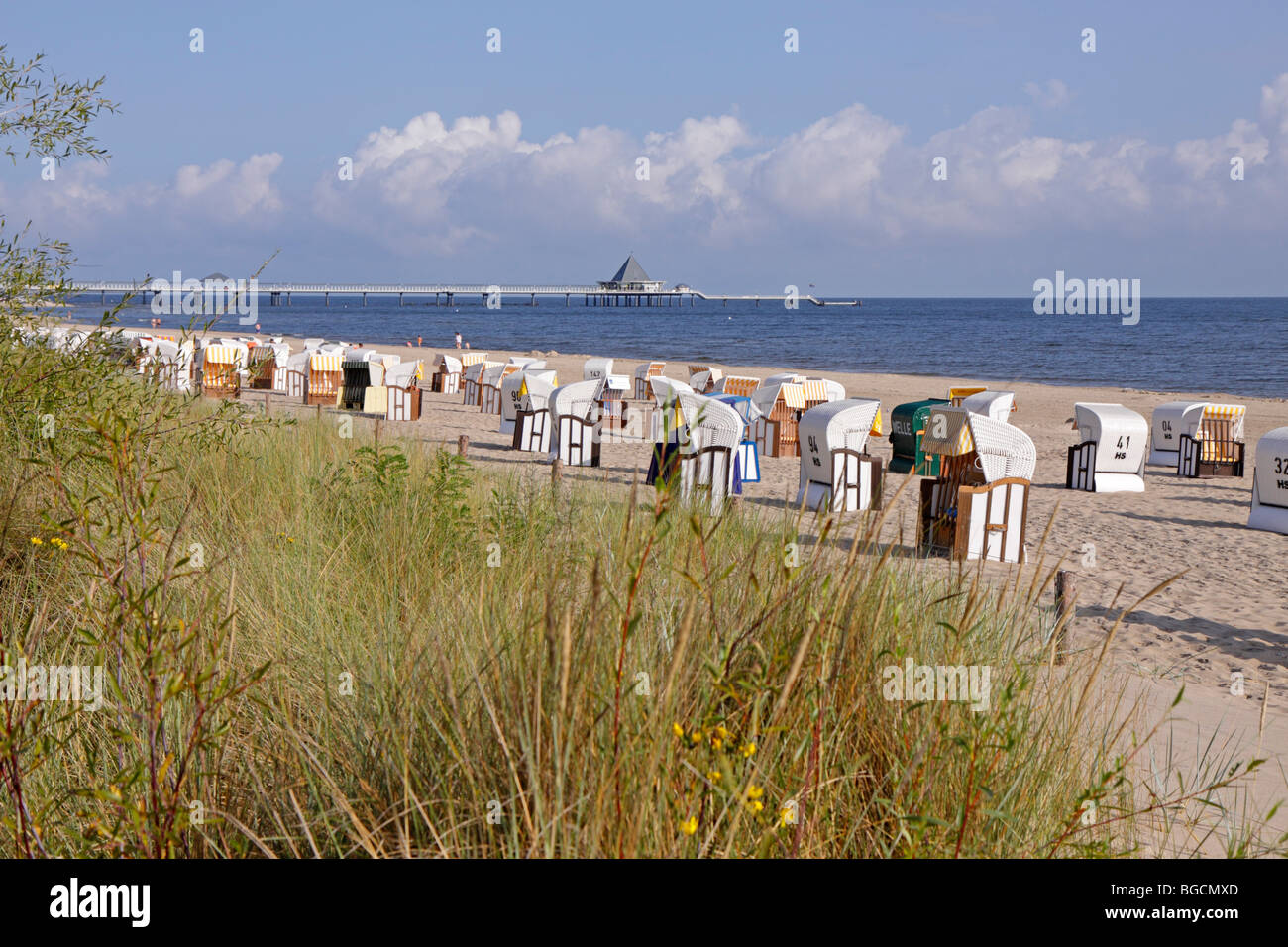 Plage de l'île de Usedom Usedom, Schleswig-Holstein, Allemagne, Banque D'Images