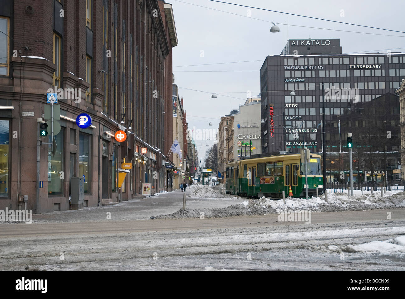 Rue d'Helsinki d'hiver Banque D'Images