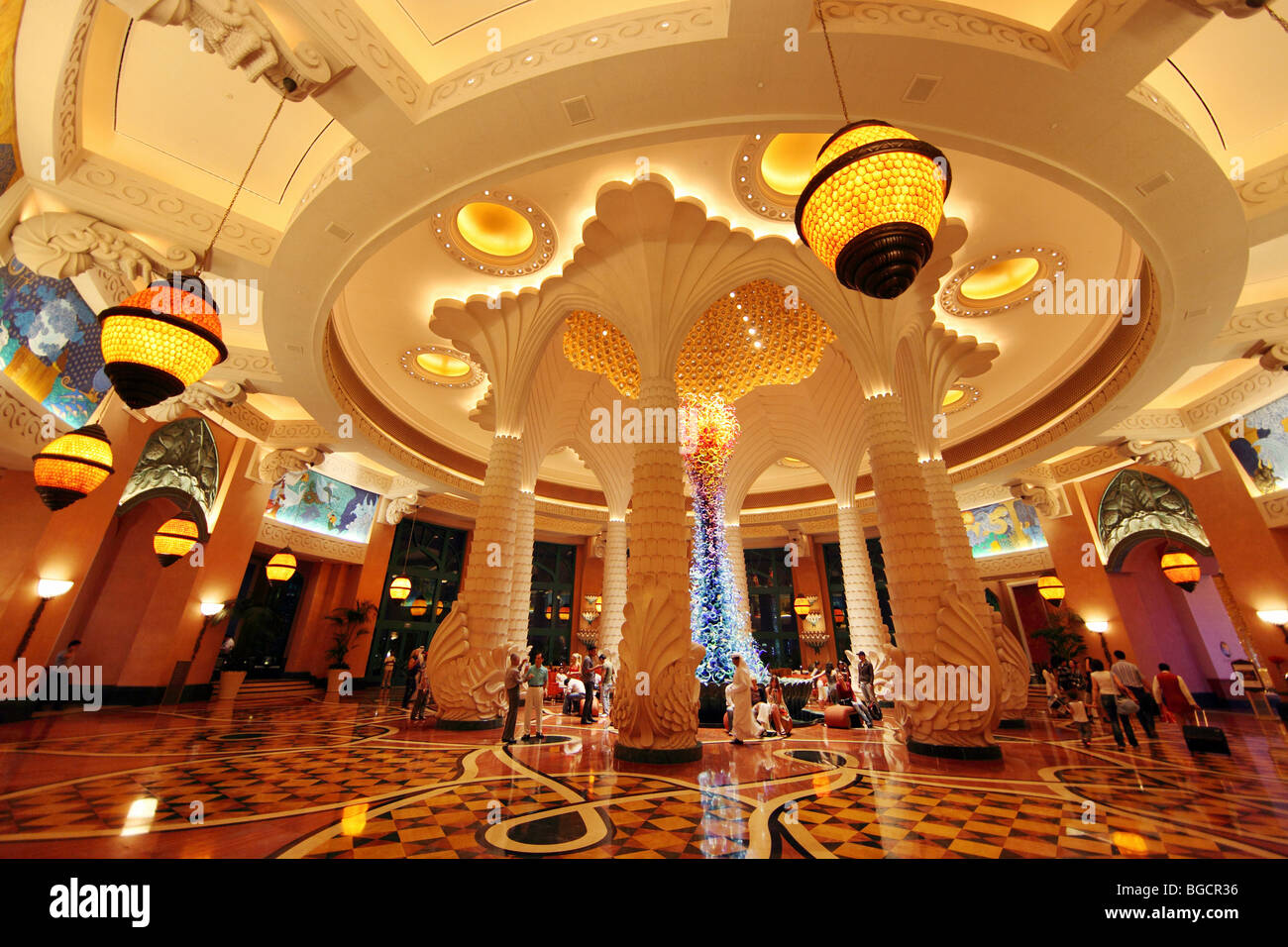 Le hall de l'Hôtel Atlantis à Dubaï, Émirats Arabes Unis Banque D'Images