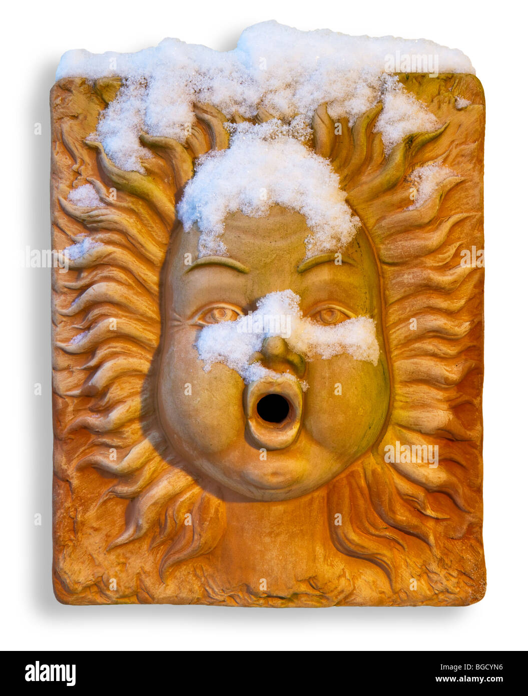 Un soleil avec la neige. Banque D'Images