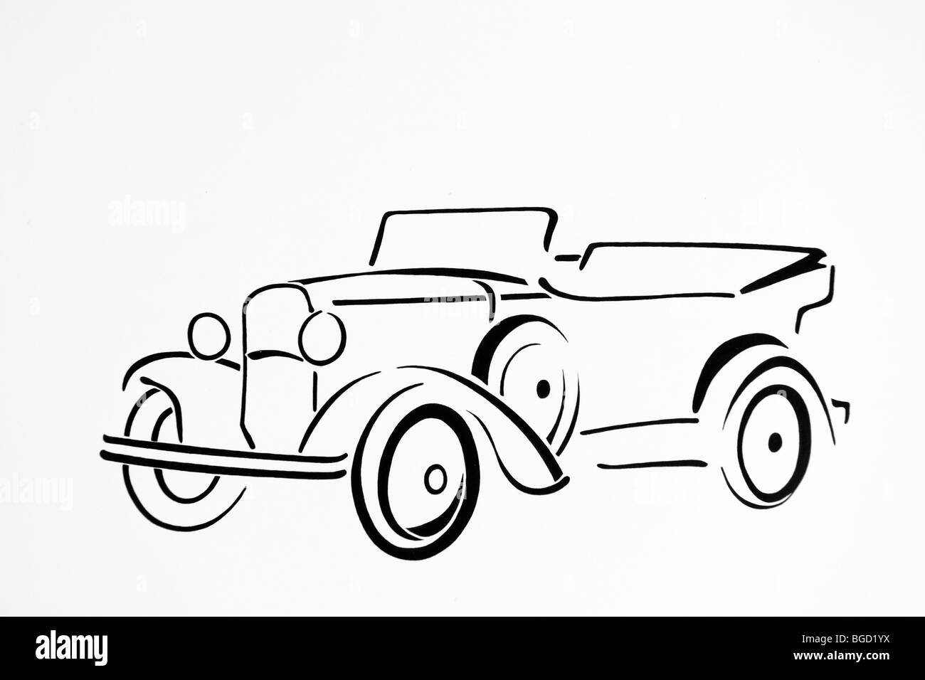Vintage car, dessin, artist Gerhard Kraus, Kriftel Banque D'Images