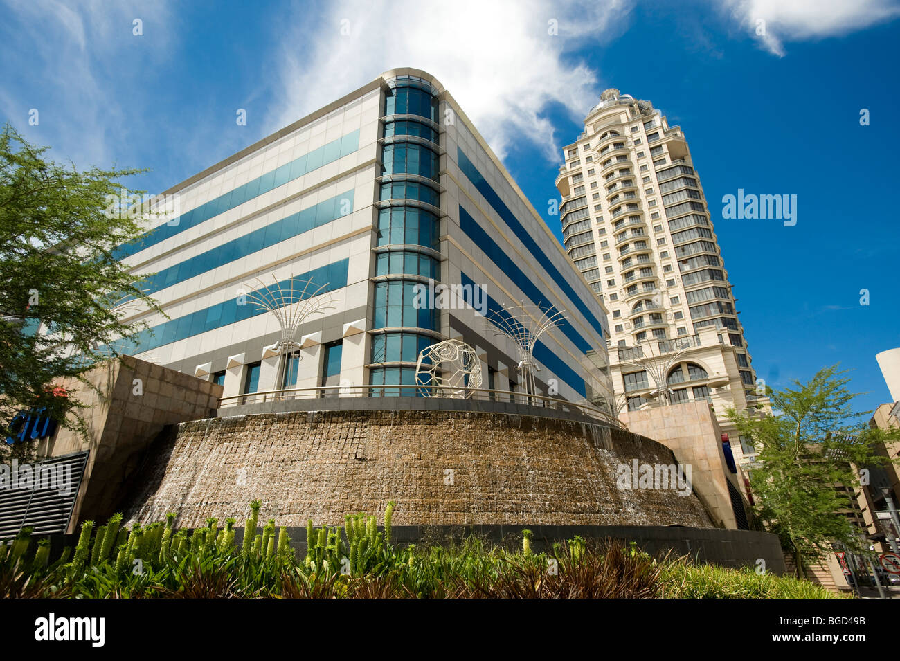 La place Nelson Mandela. Sandton, Johannesburg, Afrique du Sud Banque D'Images