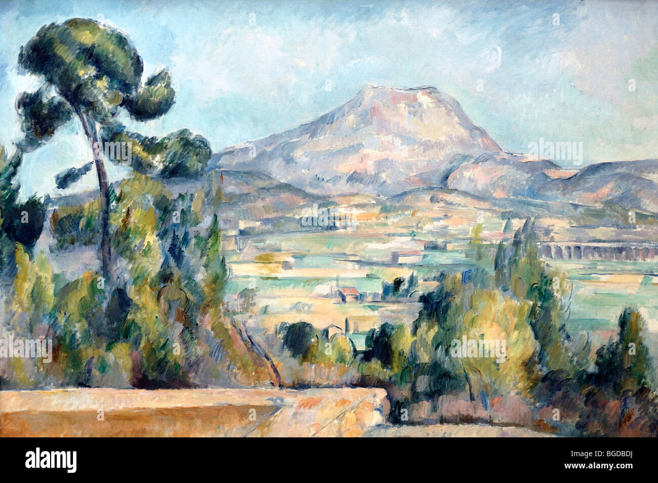 Montagne Sainte Victoire (c1890), ou Mont Sainte Victoire près de Aix-en-Provence, huile sur toile de Paul Cézanne Banque D'Images