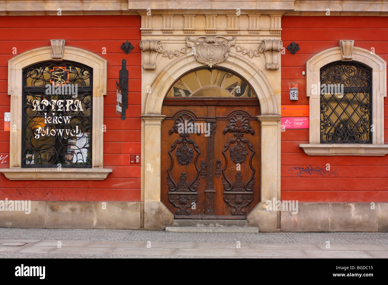 Vieux Marché de Wroclaw façade colorée de l'immeuble historique Banque D'Images