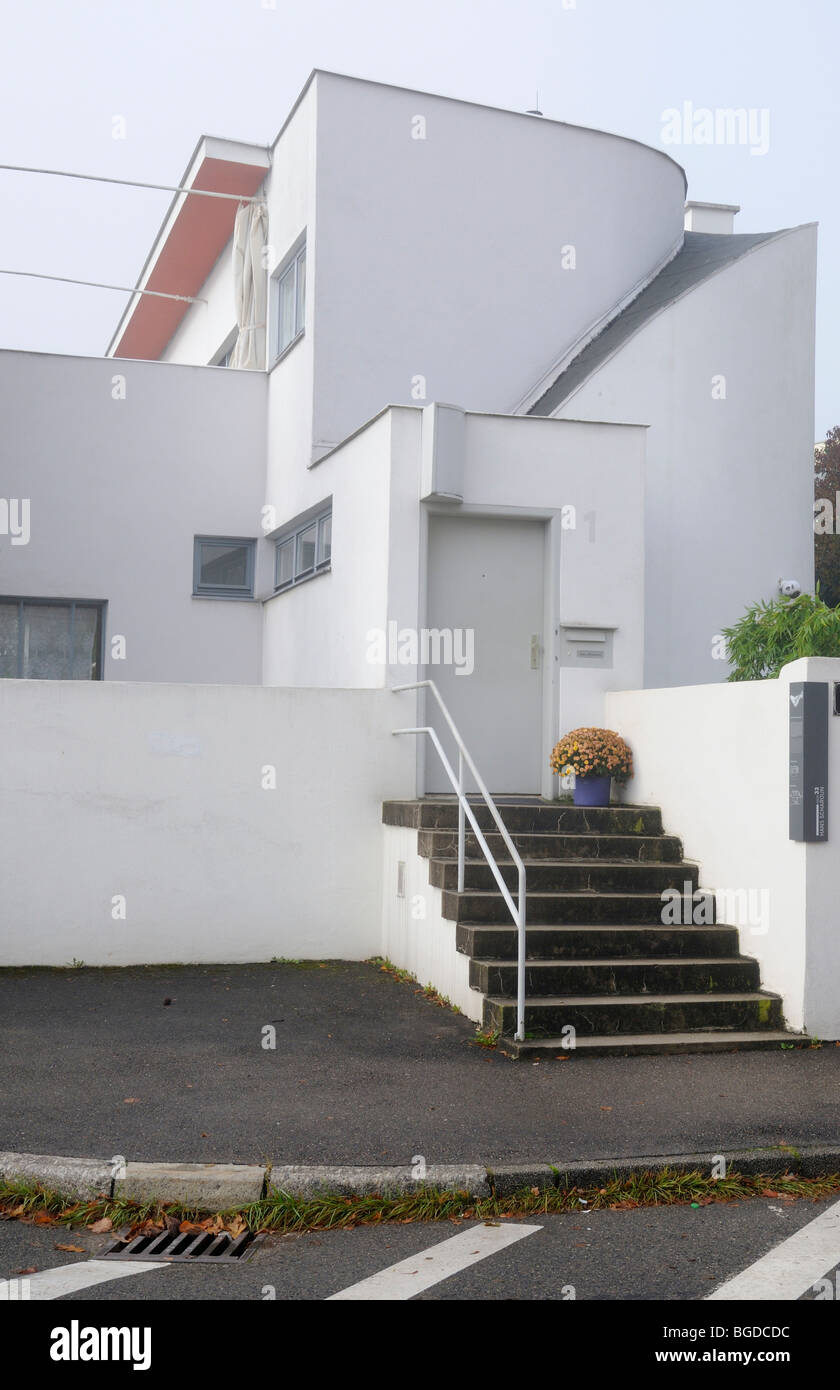 Weissenhofsiedlung, Hoelzelweg 1 règlement de Weissenhof, maison unifamiliale, l'architecte Hans Scharoun, Stuttgart, Baden-Wuerttemb Banque D'Images