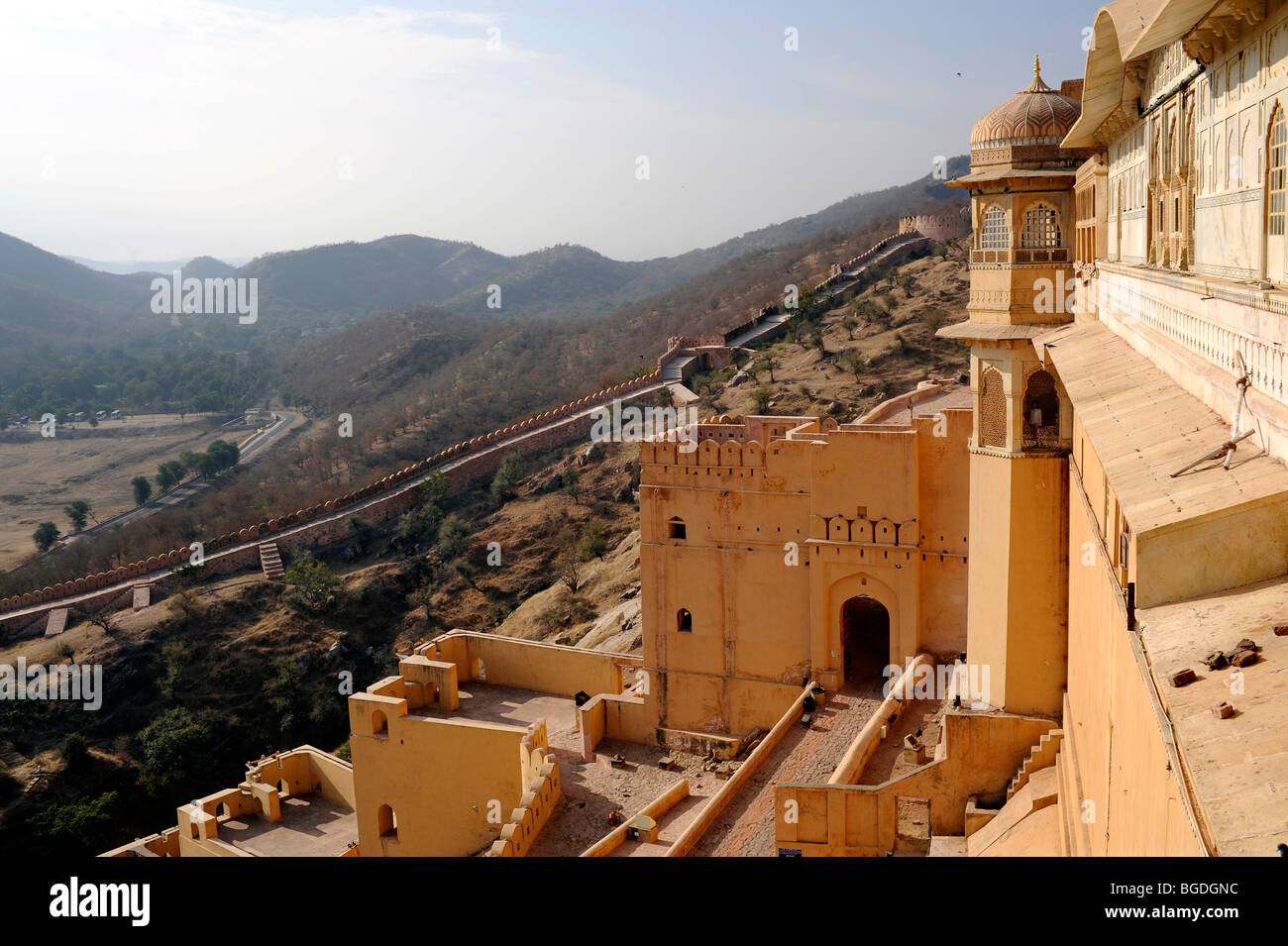 Vue depuis le palais d'Ambre, ambre, près de Jaipur, Rajasthan, Inde du Nord, Inde, Asie du Sud, Asie Banque D'Images