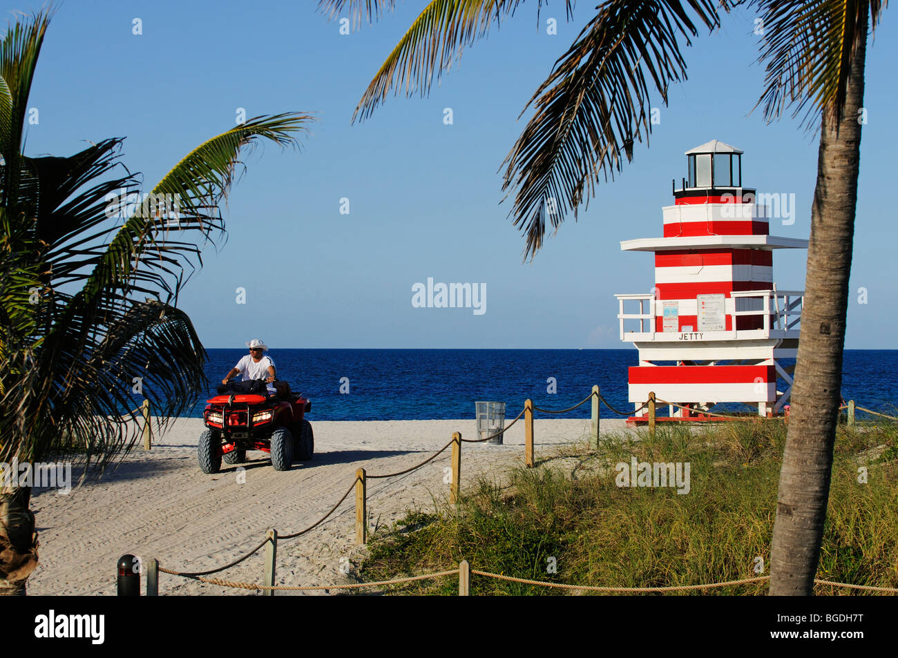 Lifeguard Tower, Tour de plage, Miami South Beach, quartier Art déco, Florida, USA Banque D'Images