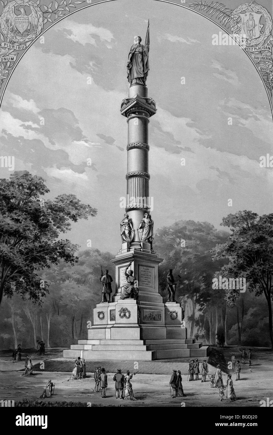 Monument de l'armée et de la Marine sur le Boston Common, érigée en 1877 Banque D'Images