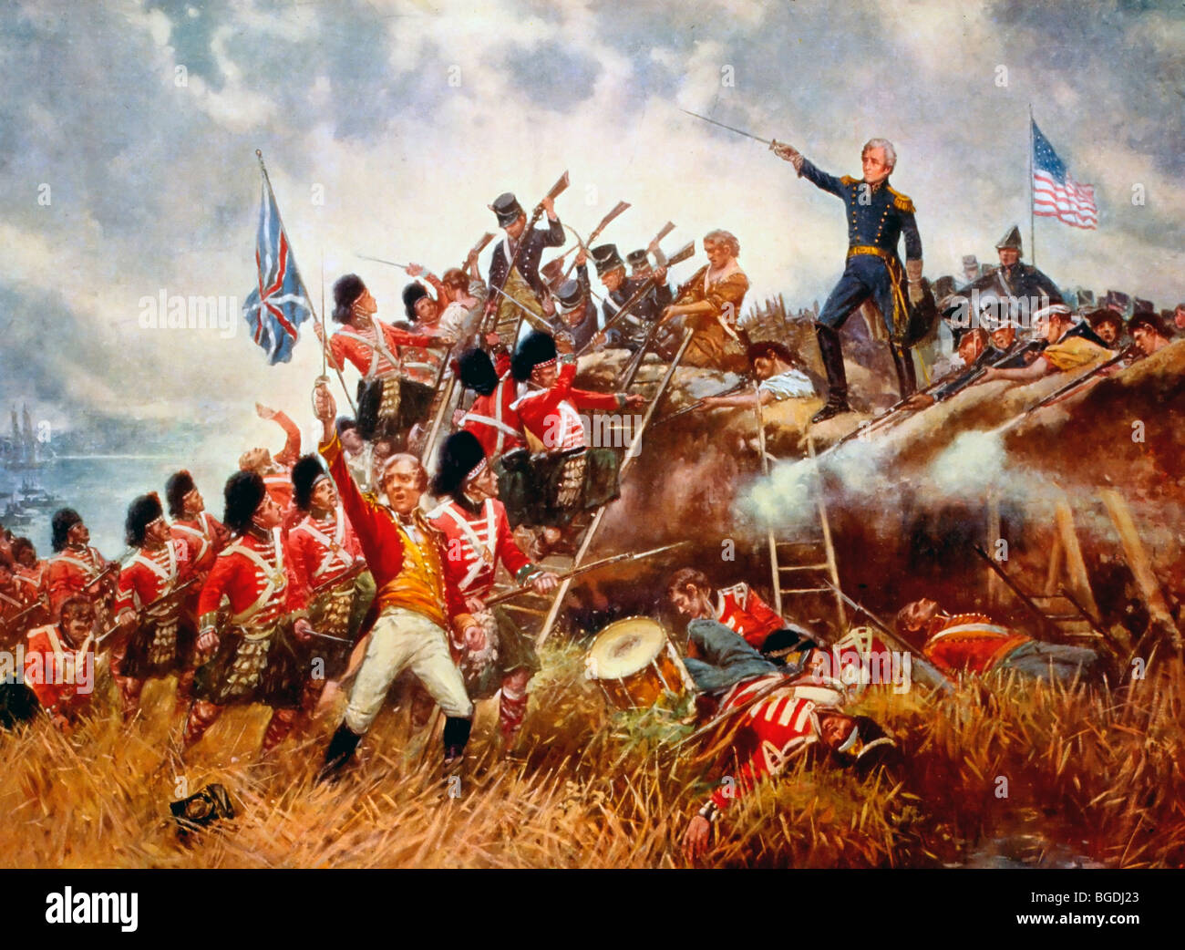 Andrew Jackson à la bataille de La Nouvelle-Orléans, 1814-1815 pendant la guerre de 1812 Banque D'Images