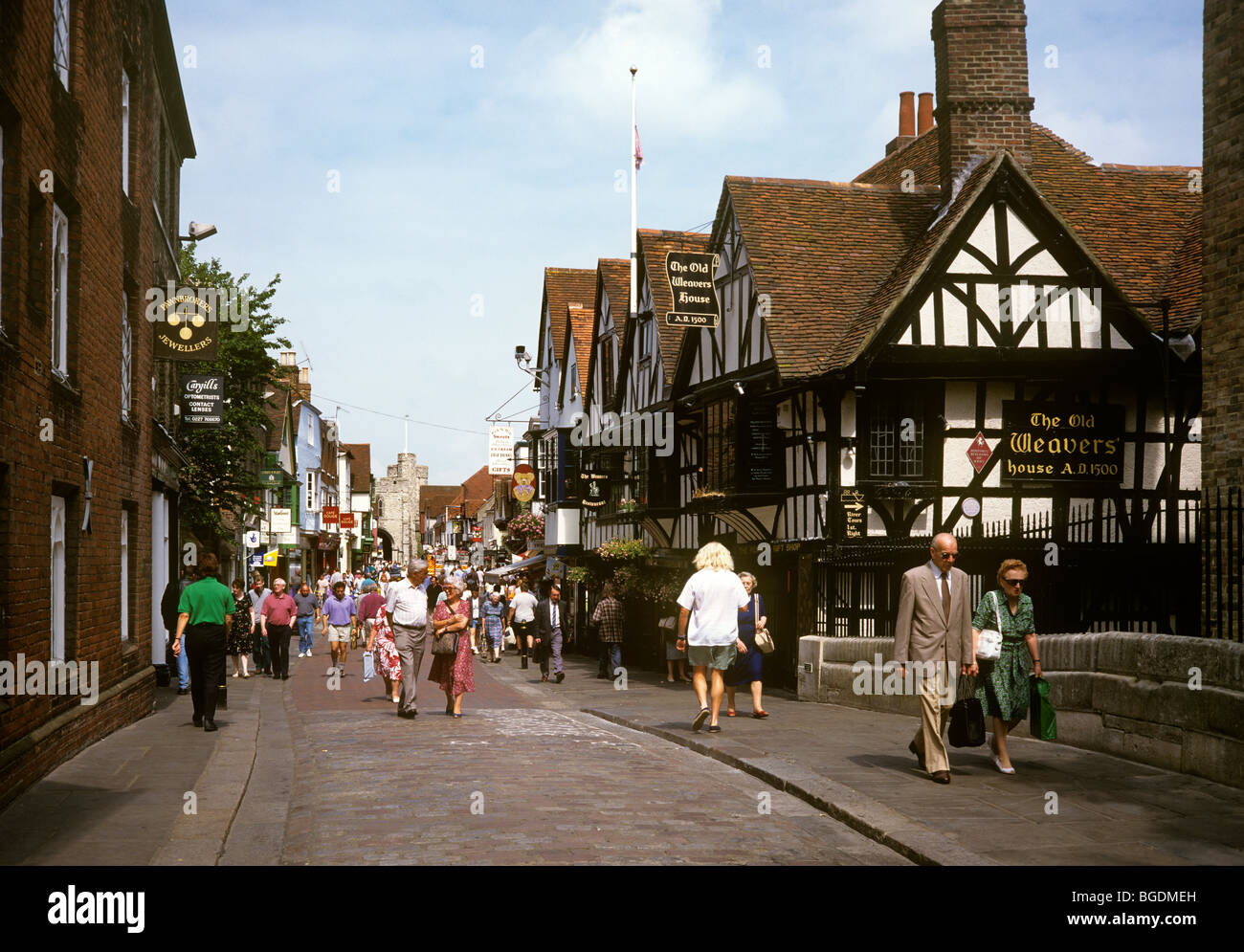 Royaume-uni, Angleterre, Kent, Canterbury, St Peter's Street, Old tisserands House pub Banque D'Images