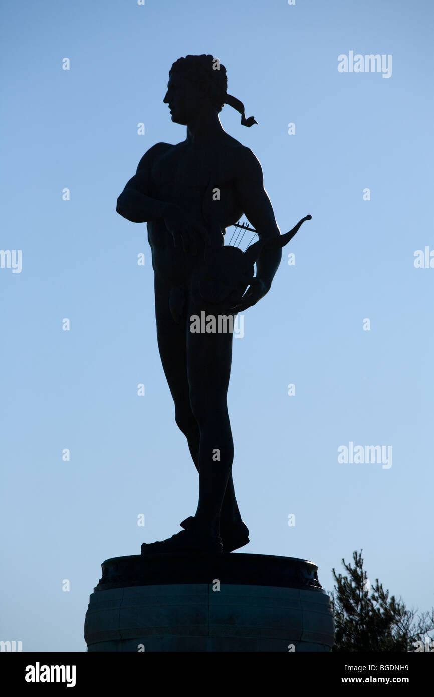 Statue en bronze intitulé Orpheus avec le pied gauche, pour des raisons de Fort McHenry, Baltimore, Maryland Banque D'Images