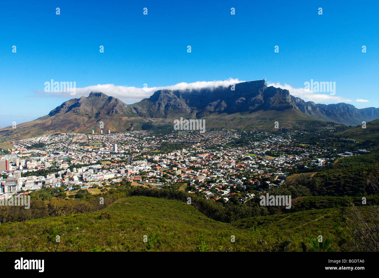 Une photographie de paysage de Table Mountain, Cape Town, Afrique du Sud Banque D'Images