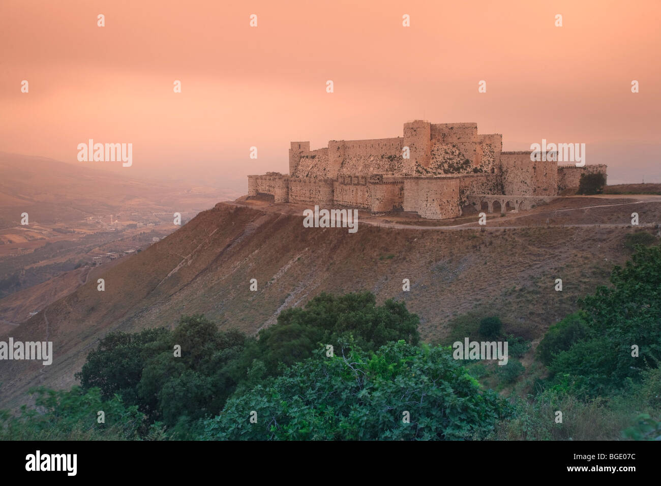 La Syrie, le château des Croisés de Krak des Chevaliers (Qala'at Al Hosn), un site de l'UNESCO Banque D'Images