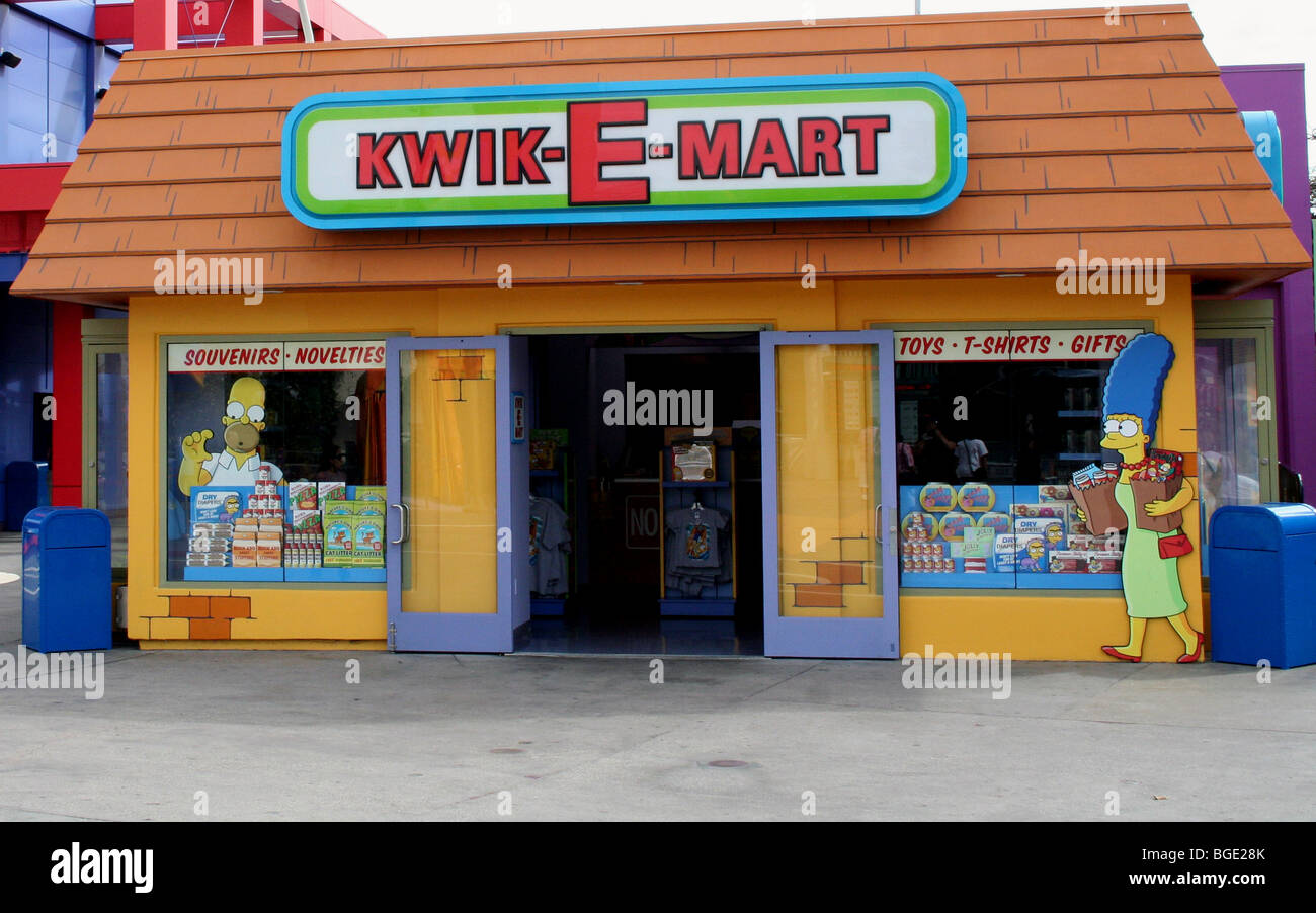 Kwik-E-Mart, Les Simpson's ride, Universal Studios Californie Banque D'Images