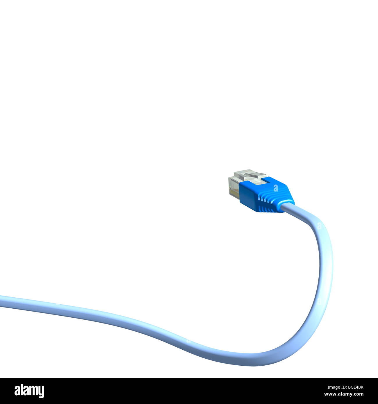 Câble réseau 3D illustration isolé sur fond blanc Banque D'Images