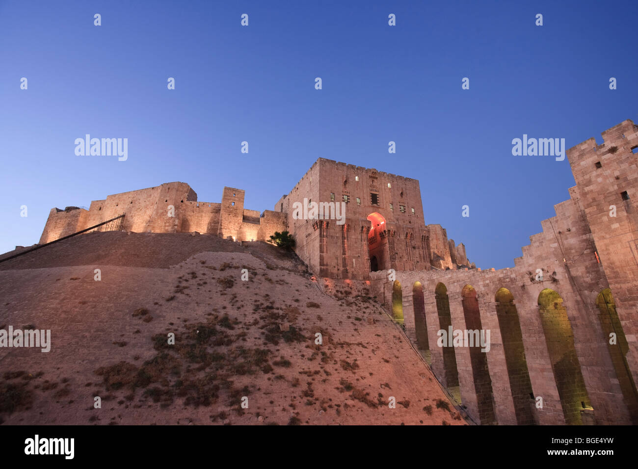 La Syrie, Alep, Vieille Ville (UNESCO Site), La Citadelle Banque D'Images