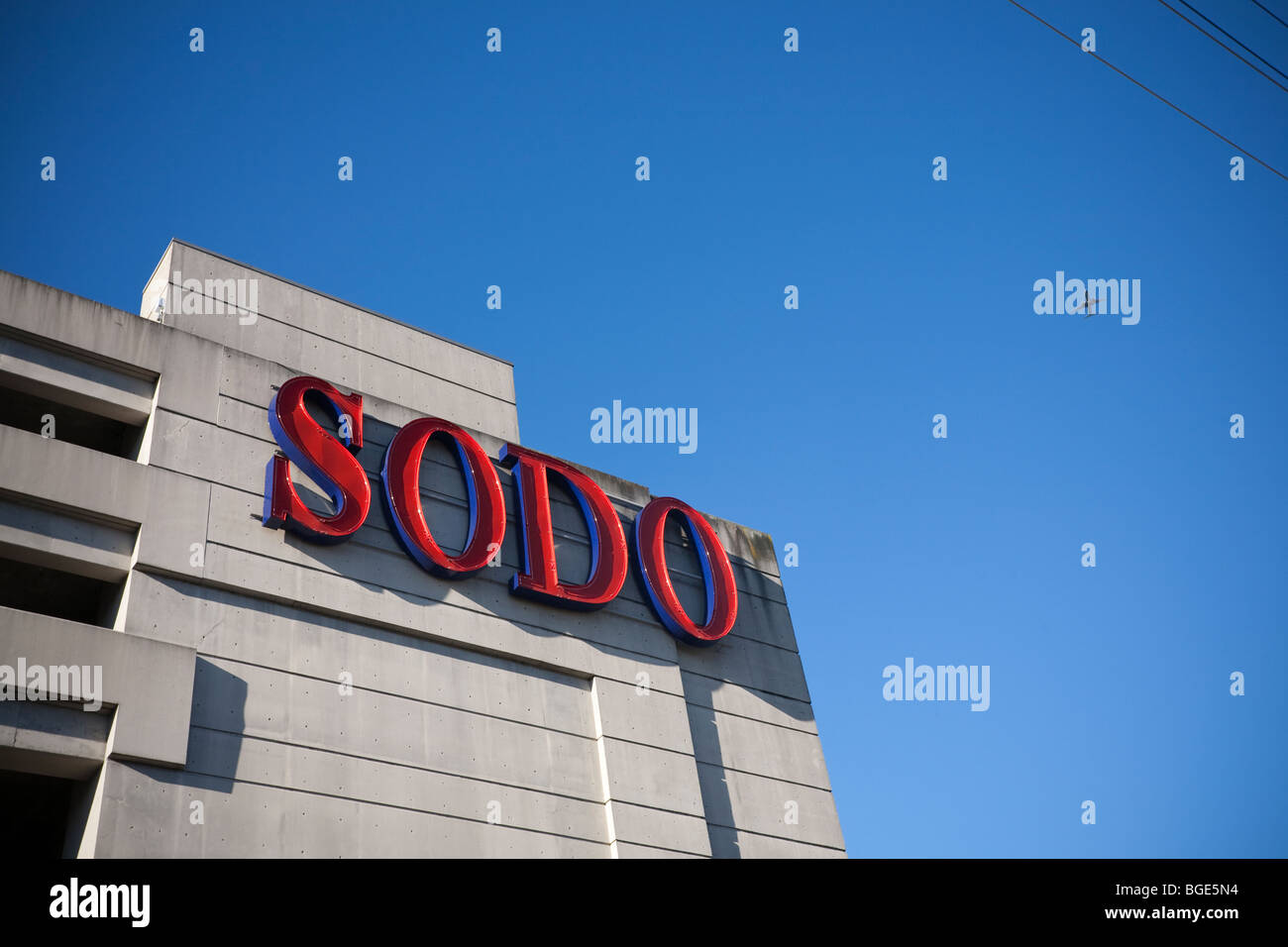 Signe de la SODO SODO Gare Link Light Rail - Seattle, Washington Banque D'Images