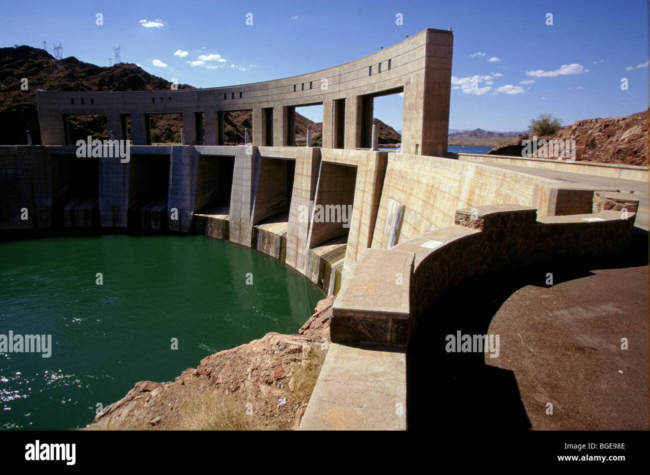 La partie supérieure de l'Hoover Dam, Arizona, USA Banque D'Images