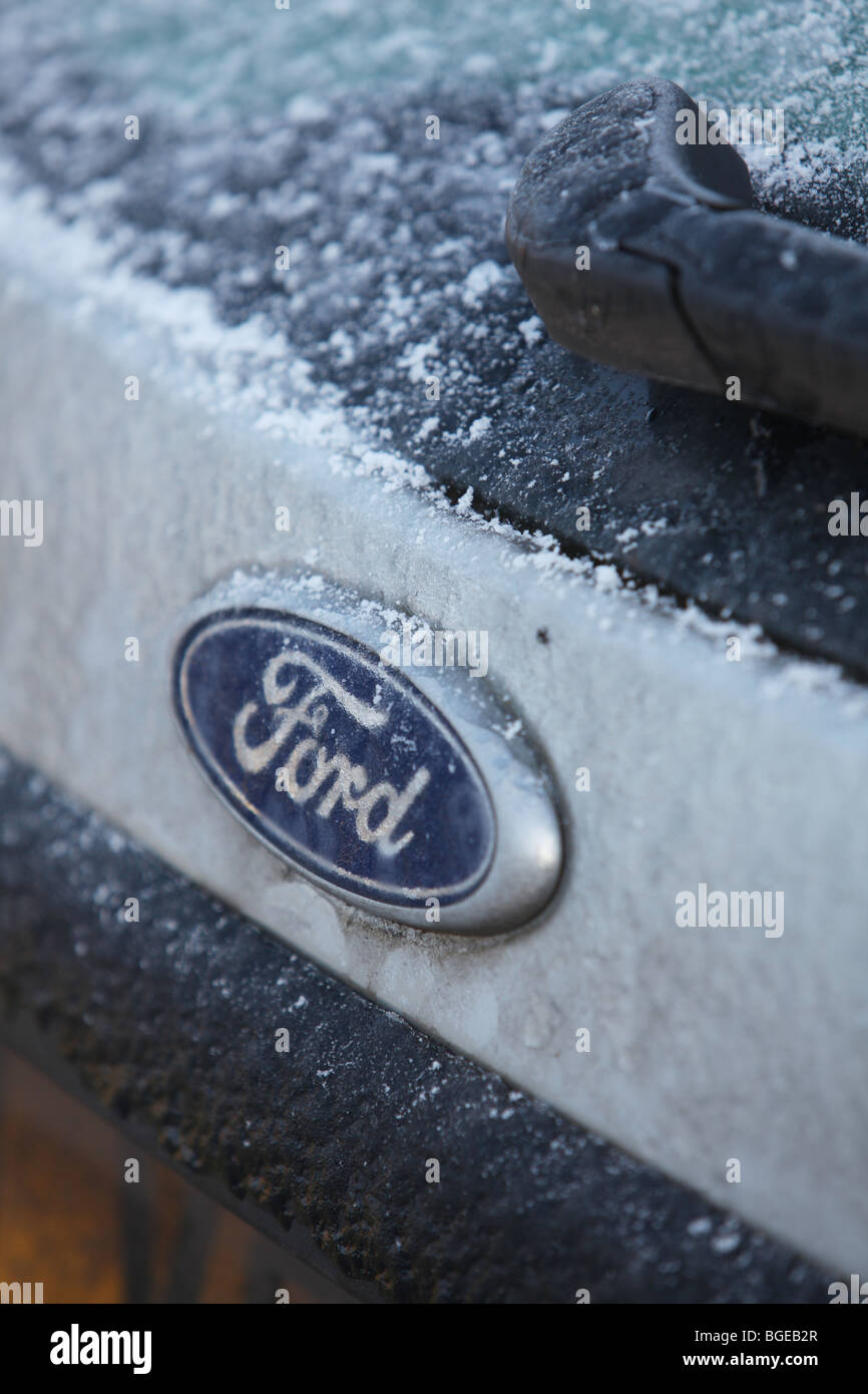 Ford, General Motors,gel,froid,congelés,hors,glace,voiture Banque D'Images