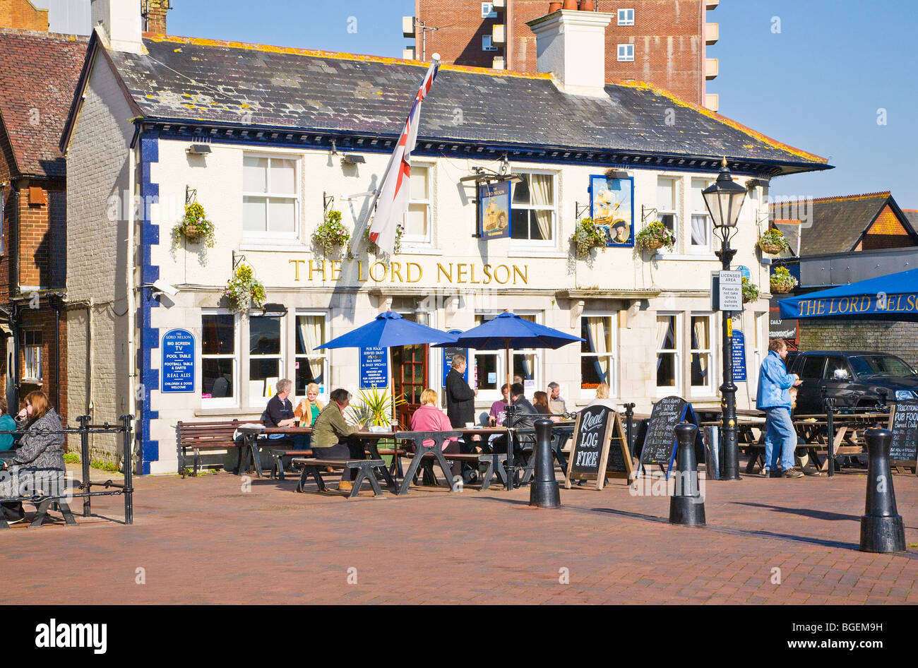 Le Lord Nelson pub sur Poole Quay, Dorset. UK. Banque D'Images