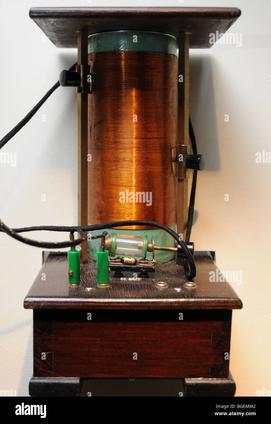 Récepteur radio à cristal dans un musée en Norvège Photo Stock - Alamy