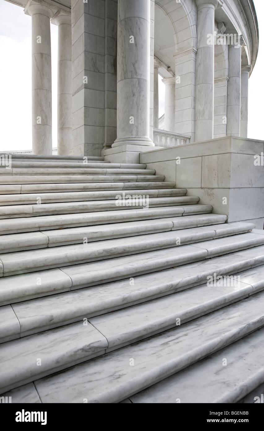 Marches de marbre blanc et les colonnes, Washington DC, USA Banque D'Images