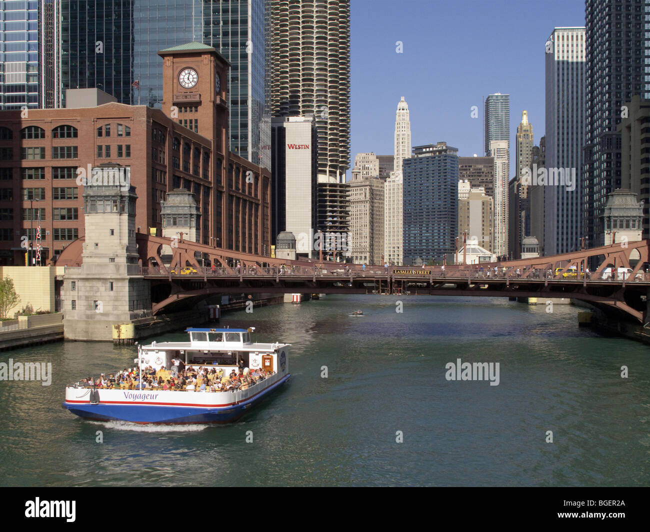 Elk 1003 Illinois Chicago skyline de Chicago River Banque D'Images