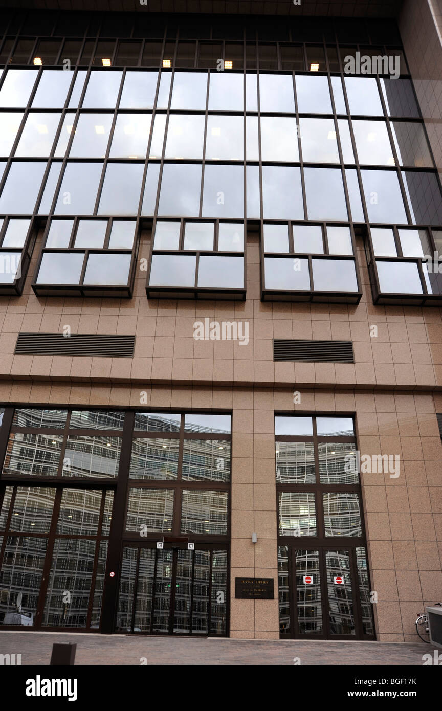 Bâtiment Justus Lipsius, Bruxelles Quartier Européen,rue de la Loi, la Belgique, le siège du Conseil de l'Union européenne Banque D'Images