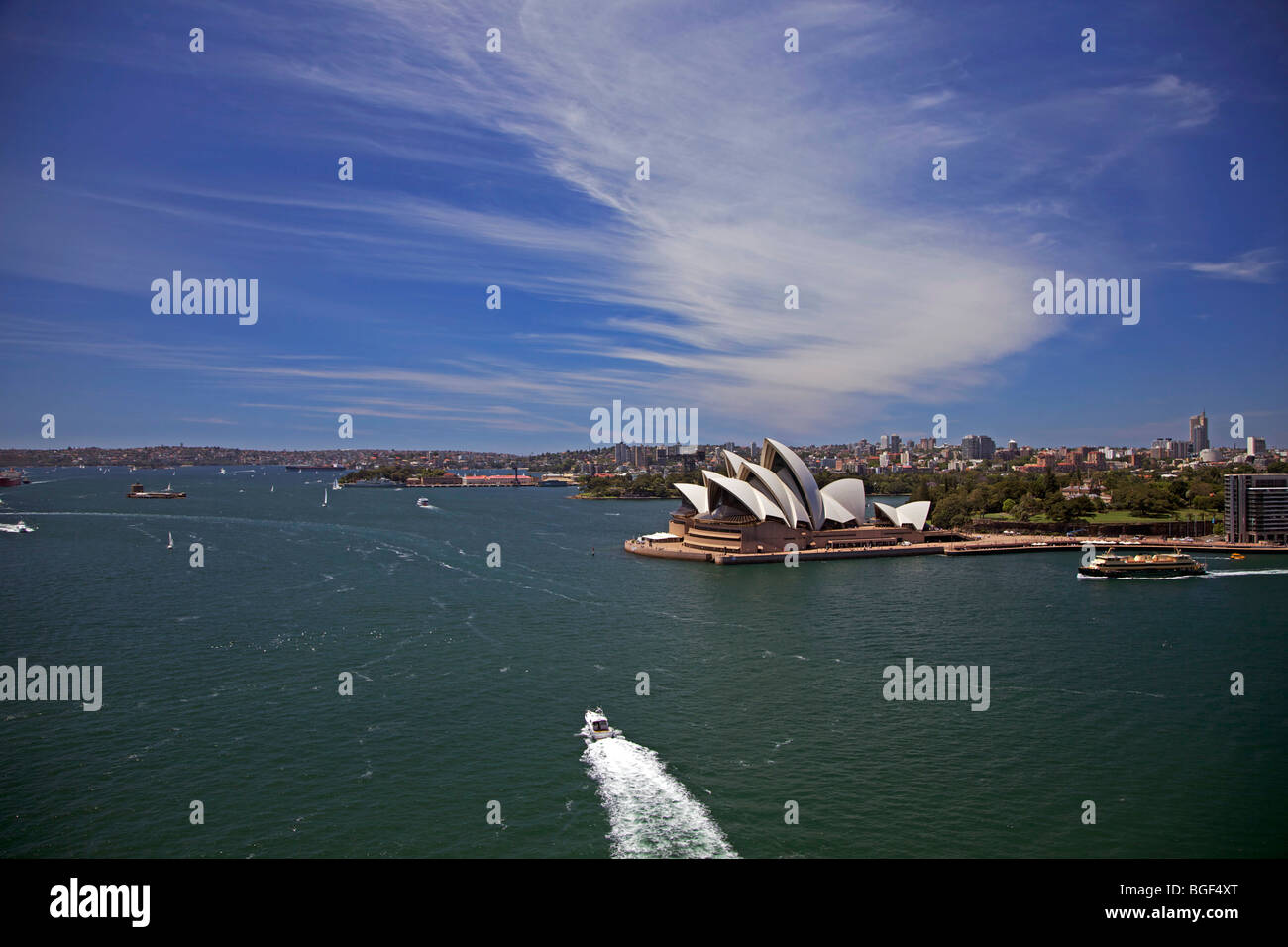 Voir l'Opéra de de Harbour Bridge, Sydney, Australie Banque D'Images