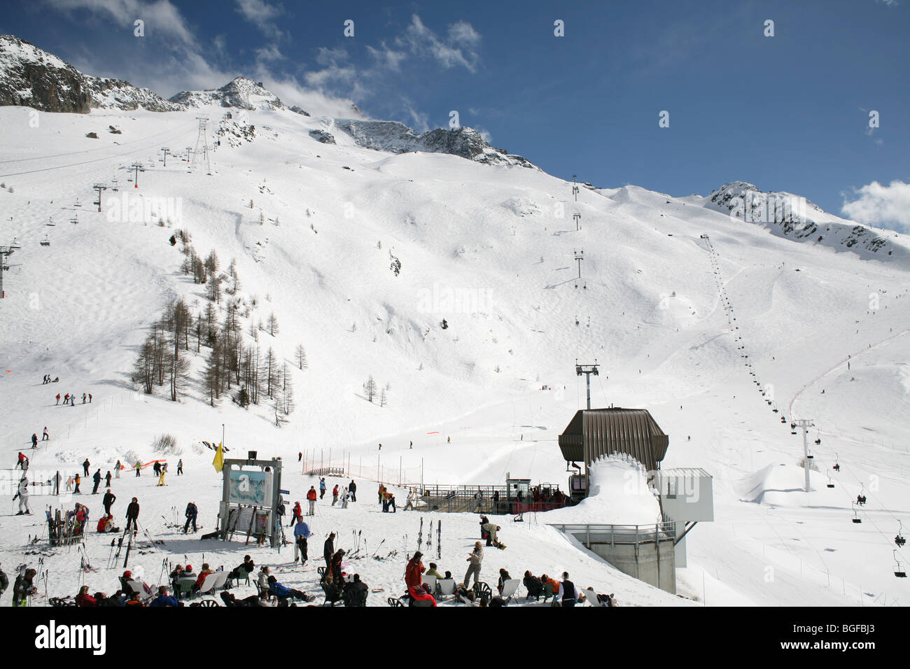 Ski France Chamonix Grands Montets Banque D'Images